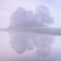 Buy canvas prints of Reflected Island in the fog by Andy McGarry