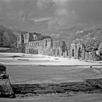 Buy canvas prints of Furness Abbey - Infra-red by Ken Patterson