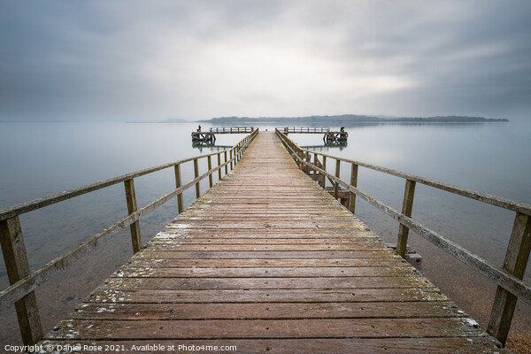 Serene Hamworthy Lake Pier Picture Board by Daniel Rose