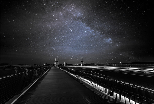 Twin Sails Bridge under the Milky Way Picture Board by Daniel Rose