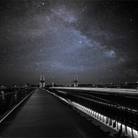 Buy canvas prints of Twin Sails Bridge under the Milky Way by Daniel Rose