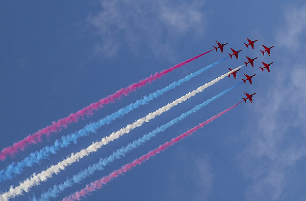 Thrilling Red Arrows Display Picture Board by Daniel Rose