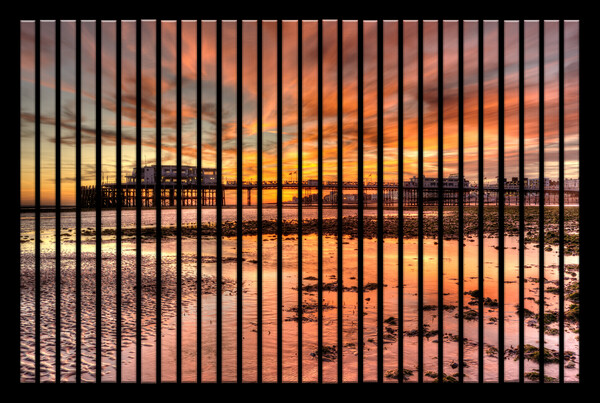 Worthing Pier Sunset Picture Board by Malcolm McHugh