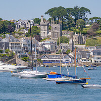 Buy canvas prints of Fowey Waterfront - Cornwall, UK. by Malcolm McHugh