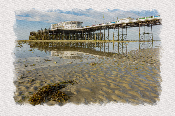 Worthing Pier & Beach at low tide. Picture Board by Malcolm McHugh