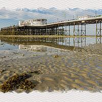 Buy canvas prints of Worthing Pier & Beach at low tide. by Malcolm McHugh