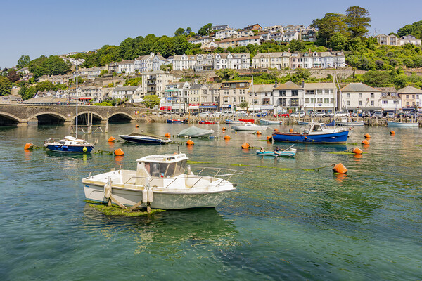 East Looe River at high tide - Looe, Cornwall, UK. Picture Board by Malcolm McHugh