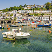 Buy canvas prints of East Looe River at high tide - Looe, Cornwall, UK. by Malcolm McHugh