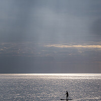 Buy canvas prints of Paddleboarding Silhouette by Malcolm McHugh