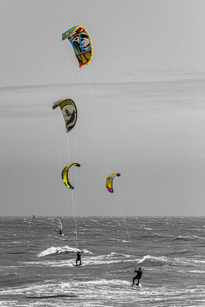Kitesurfing off the Sussex coast. Picture Board by Malcolm McHugh