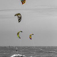 Buy canvas prints of Kitesurfing off the Sussex coast. by Malcolm McHugh
