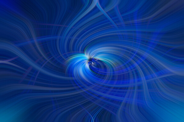 Blue Swirl Triptych Picture Board by Malcolm McHugh