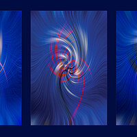 Buy canvas prints of Blue Swirl Triptych by Malcolm McHugh