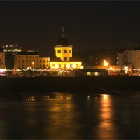 Buy canvas prints of Worthing Seafront after Dusk by Malcolm McHugh