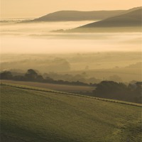Buy canvas prints of Autumn Mist - Sussex Weald by Malcolm McHugh