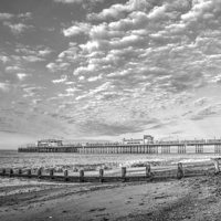 Buy canvas prints of Worthing Beach Dawn by Malcolm McHugh
