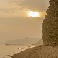 Buy canvas prints of Jurassic Sunset at sultry West Bay by Malcolm McHugh