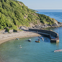 Buy canvas prints of Polkerris Beach & Harbour by Malcolm McHugh