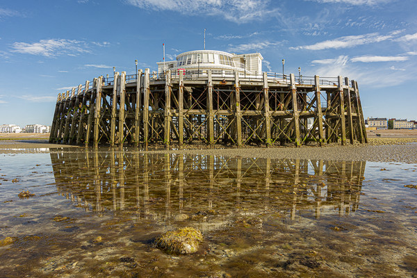 Pier End Reflection Picture Board by Malcolm McHugh