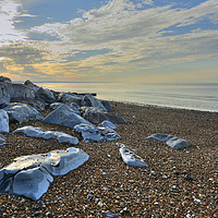 Buy canvas prints of Looking east from Worthing Beach by Malcolm McHugh