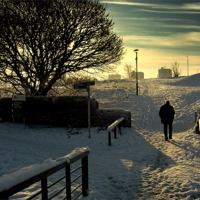 Buy canvas prints of The Cold Walk Home by Edward Burns