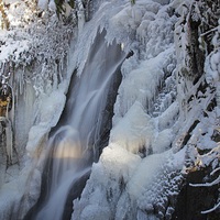 Buy canvas prints of  Frozen waterfall by Stephen Prosser