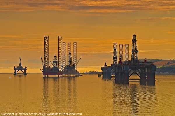 Oil Rigs on the Cromarty Firth, Scotland Picture Board by Martyn Arnold