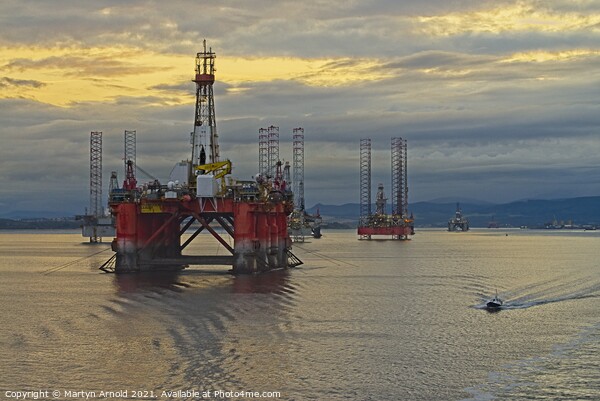 Oil Drilling Platforms at Invergordon on the Cromarty Firth Picture Board by Martyn Arnold