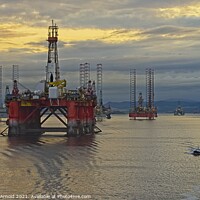 Buy canvas prints of Oil Drilling Platforms at Invergordon on the Cromarty Firth by Martyn Arnold