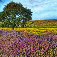 Buy canvas prints of Painterly Moorland Heather Landscape Art by Martyn Arnold