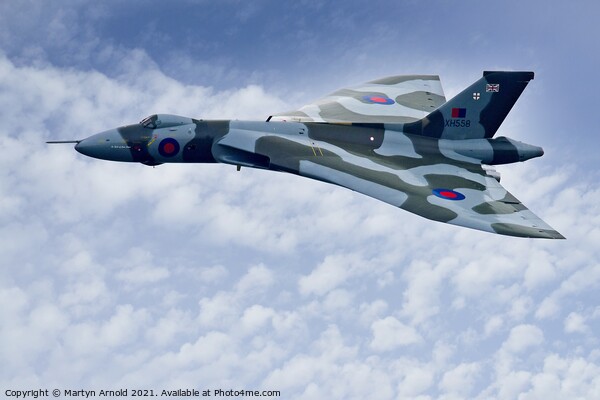 Avro Vulcan XH558 Above the Clouds Picture Board by Martyn Arnold