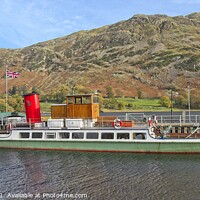 Buy canvas prints of Ullswater Steamer and Fells by Martyn Arnold