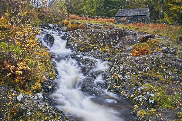 Waterfall at Ashness Bridge, Lake District Picture Board by Martyn Arnold
