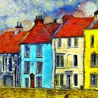 Buy canvas prints of Hartlepool Houses Van Gogh Style by Martyn Arnold