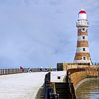 Buy canvas prints of Fishing at Roker Pier and lighthouse, Sunderland by Martyn Arnold