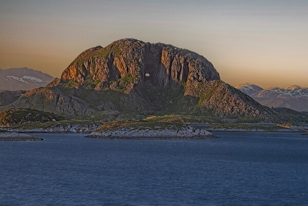 Torghatten Mountain Norway Picture Board by Martyn Arnold