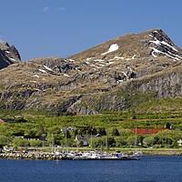 Buy canvas prints of Leknes Landscape, Lofoten Islands, Norway by Martyn Arnold