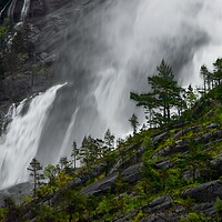 Buy canvas prints of Langfoss Waterfall Closeup by Martyn Arnold