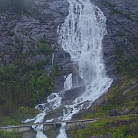 Buy canvas prints of Langfoss Waterfall, Norway by Martyn Arnold
