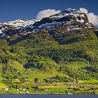 Buy canvas prints of Farming Village in Nordfjord Norway by Martyn Arnold