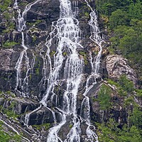 Buy canvas prints of Linhamnen waterfall Norway by Martyn Arnold