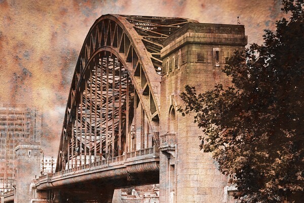 Digital Tyne Bridge Newcastle Picture Board by Martyn Arnold