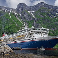 Buy canvas prints of MV Balmoral Cruise Ship in Eidfjord Norway by Martyn Arnold