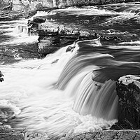 Buy canvas prints of Richmond North Yorkshire Waterfalls Monochrome by Martyn Arnold