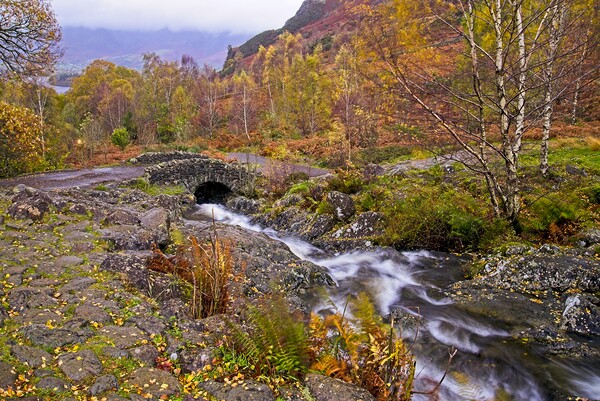 Autumn at Ashness Bridge Lake District Picture Board by Martyn Arnold
