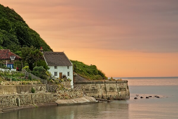 Thatched Coastguard Cottage, Runswick Bay, North Yorkshire Picture Board by Martyn Arnold