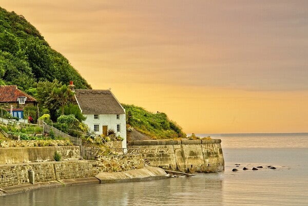 Runswick Bay Cottage Picture Board by Martyn Arnold