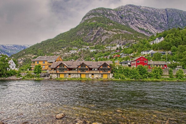 Eidfjord Village Norway Picture Board by Martyn Arnold