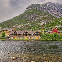 Buy canvas prints of Eidfjord Village Norway by Martyn Arnold