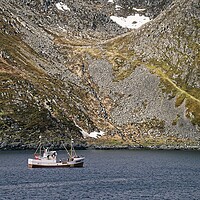 Buy canvas prints of Fishing Boat in Honningsvag, Arctic Norway by Martyn Arnold